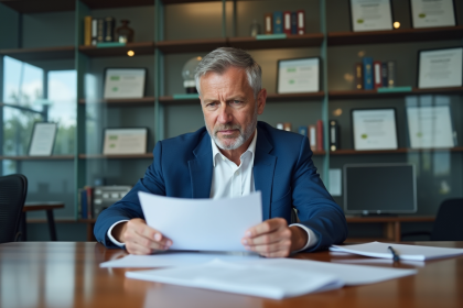 Auditeur ISO 9001 professionnel examine des documents