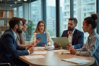 Groupe diversifi&eacute; de professionnels en r&eacute;union de travail