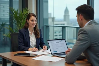 Femme cadre négociant son package salarial avec avantage en nature véhicule lors d'un entretien d'embauche en entreprise